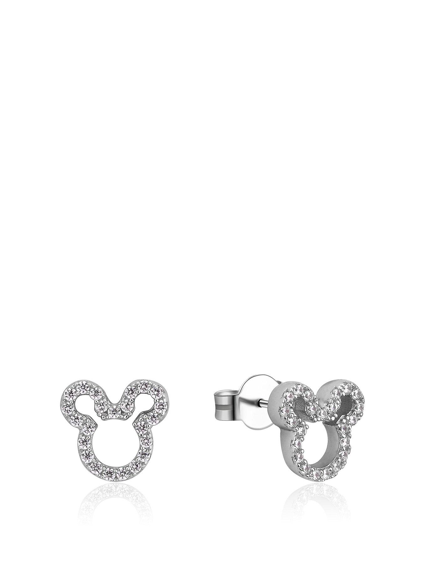 Disney Disney Sterling Silver Cubic Zirconia Mickey Mouse Outline Stud Earrings review