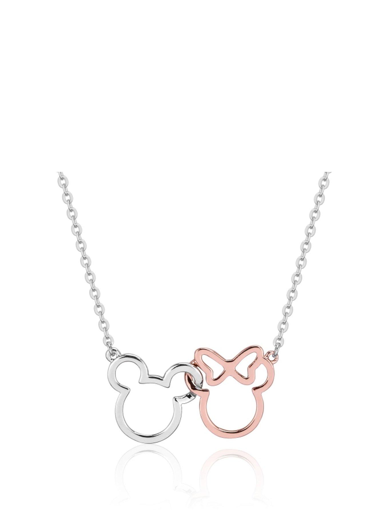 Disney Disney Mickey And Minnie Rose And White Gold Plated Interlocking Necklace review