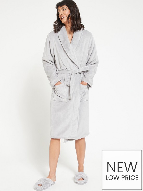 front image of v-by-very-supersoft-dressing-gown-grey