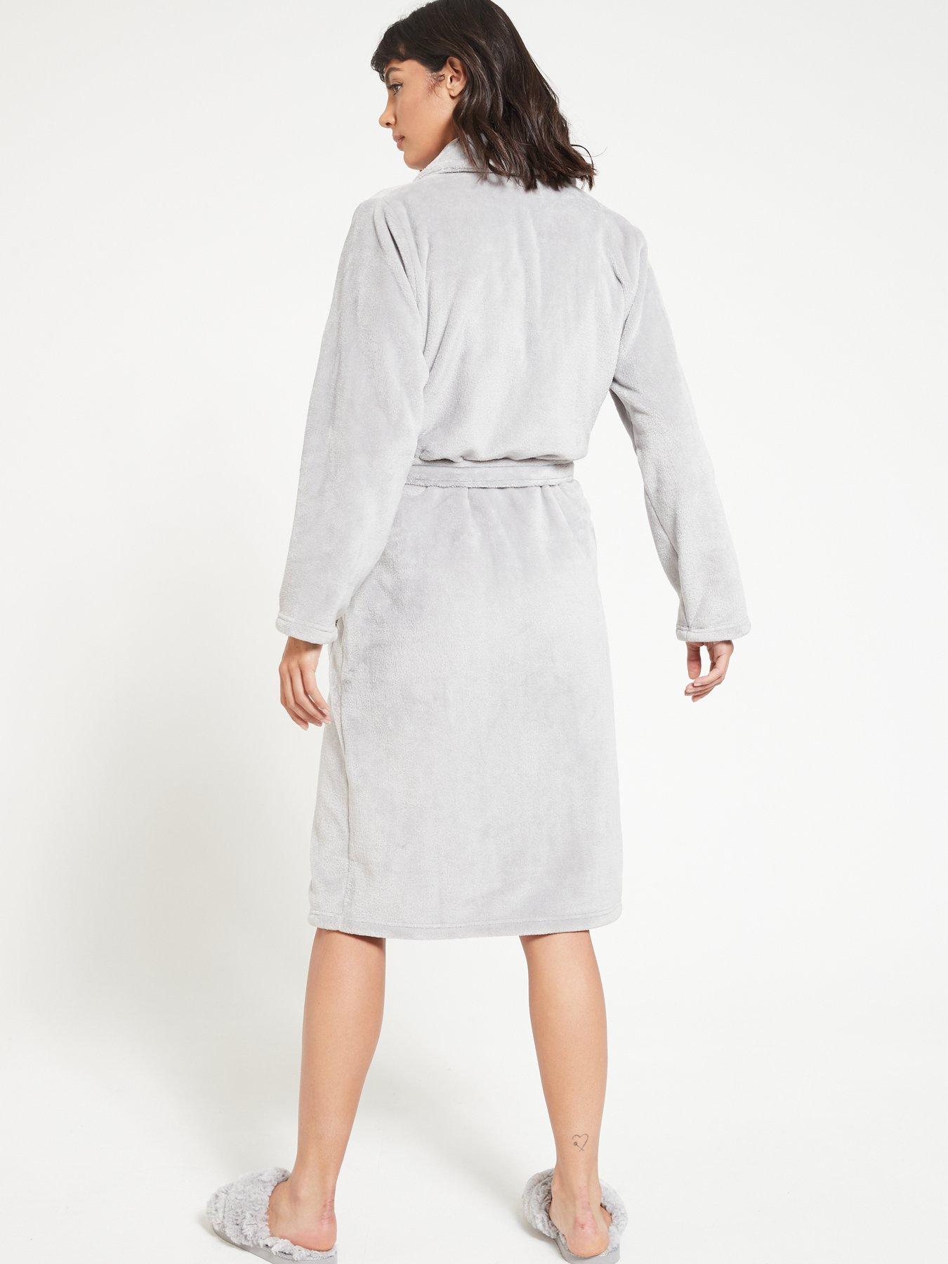 Image 2 of 4 of Everyday Supersoft Dressing Gown - Grey