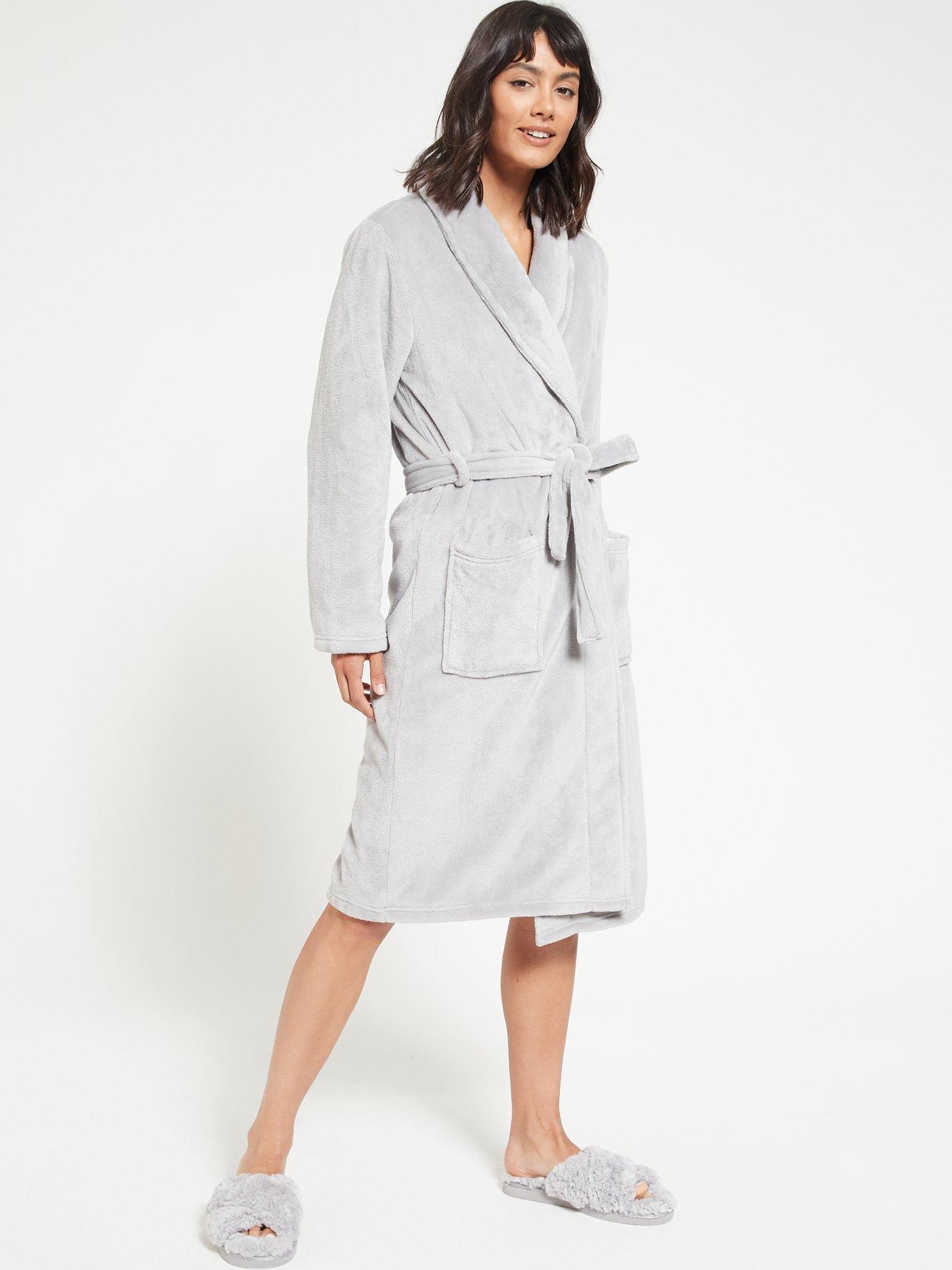 Image 3 of 4 of Everyday Supersoft Dressing Gown - Grey