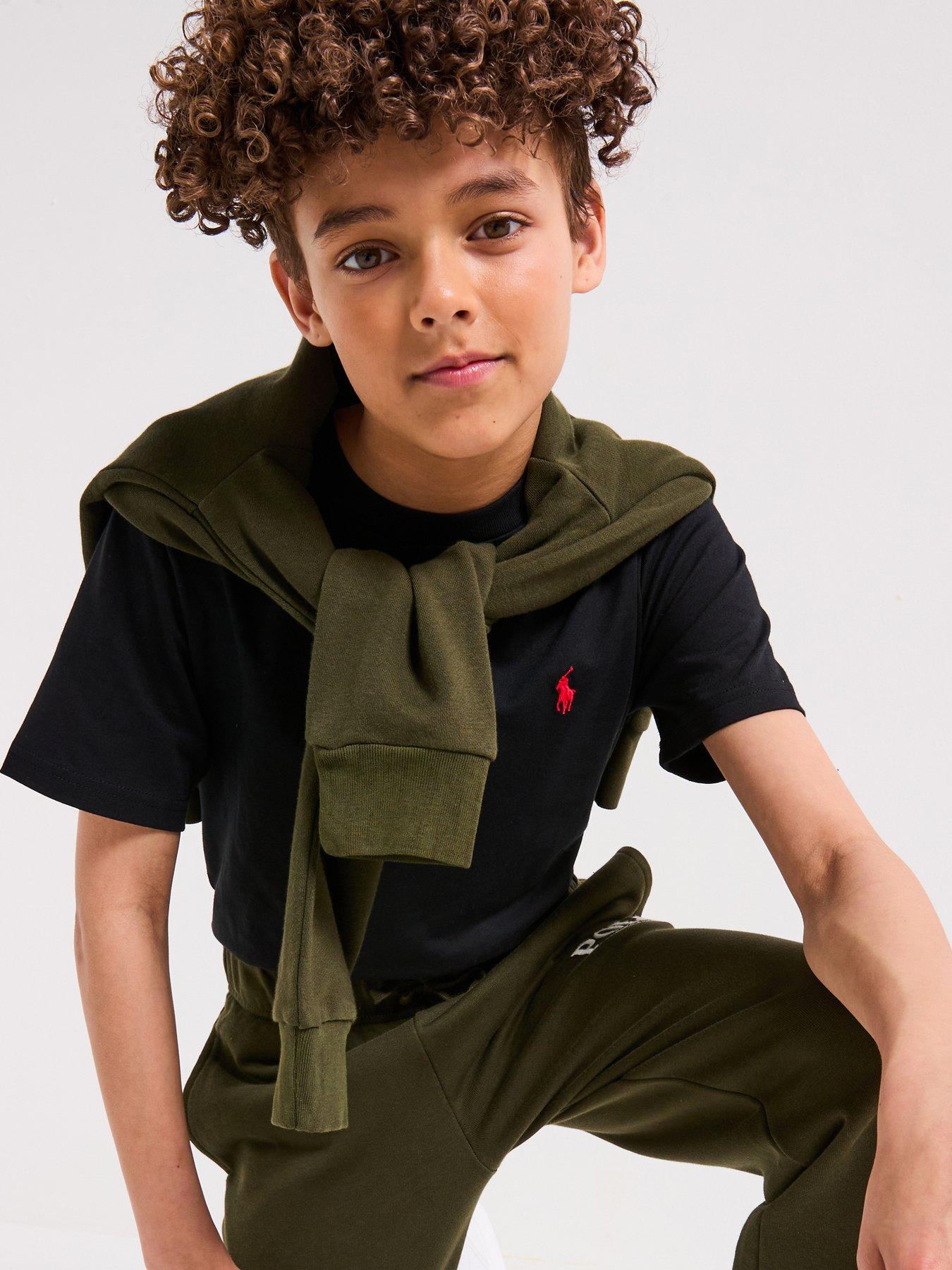Image 1 of 6 of Polo Ralph Lauren Boys Classic Short Sleeve T-Shirt - Black
