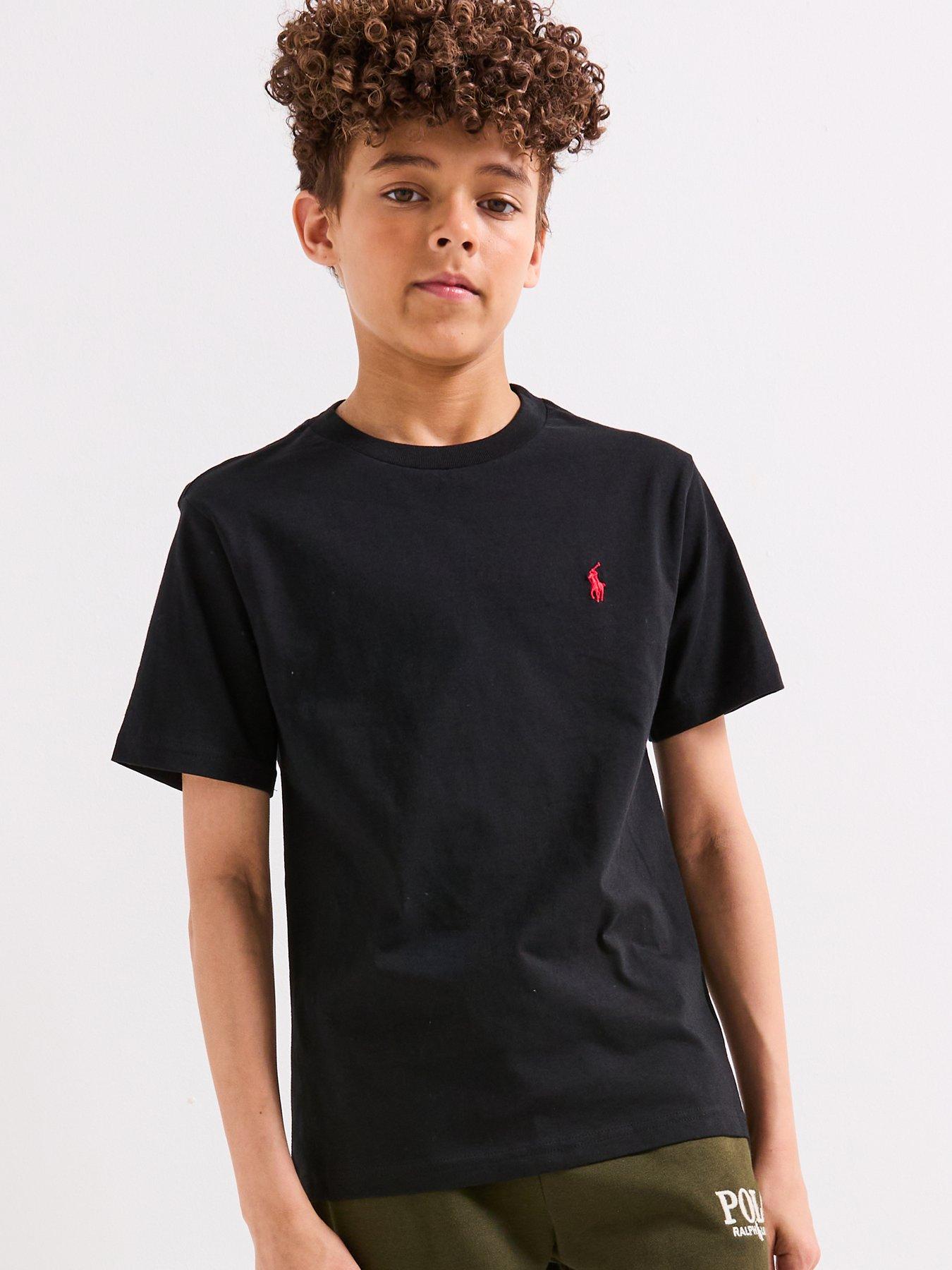 Image 2 of 6 of Polo Ralph Lauren Boys Classic Short Sleeve T-Shirt - Black
