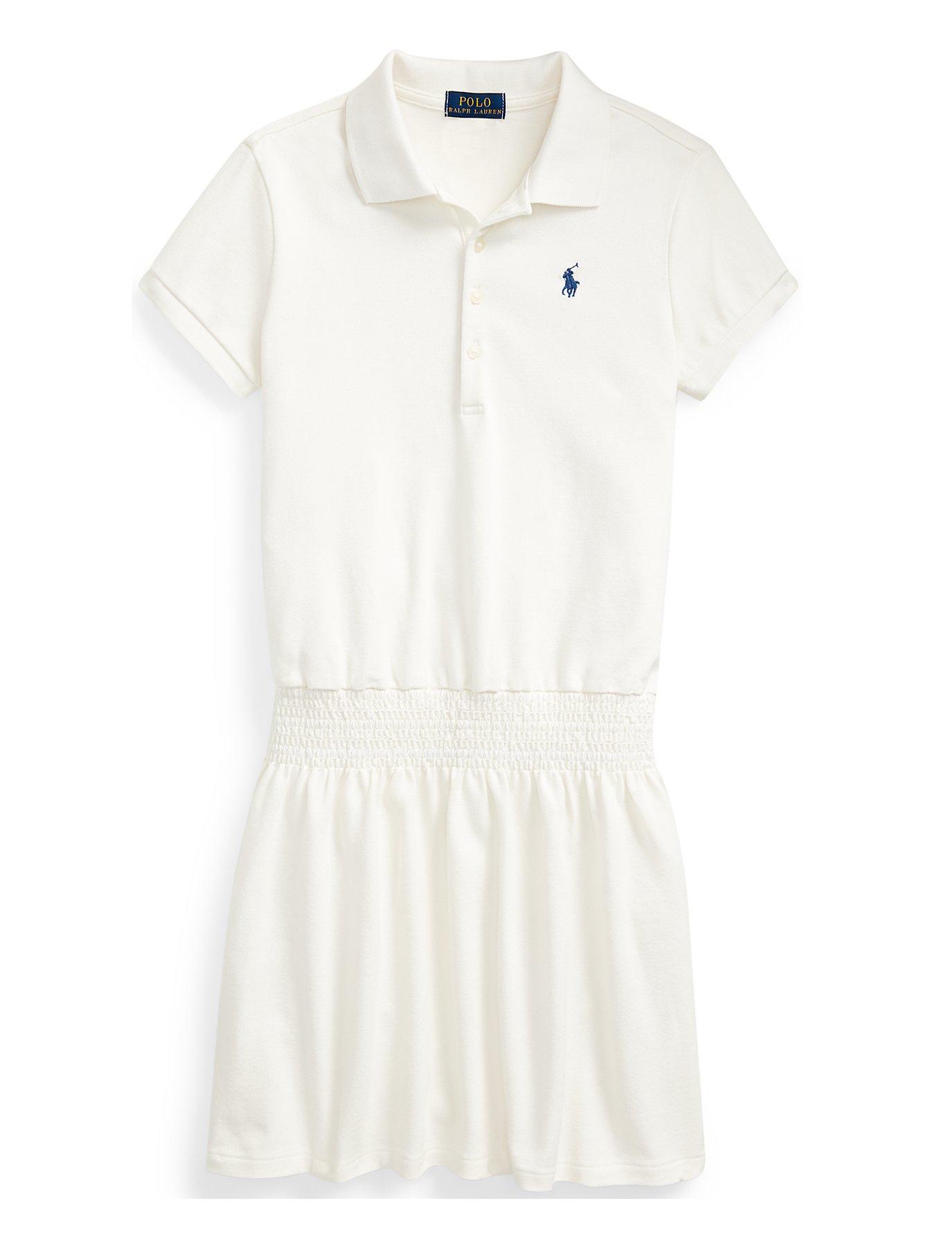 girls white polo dress