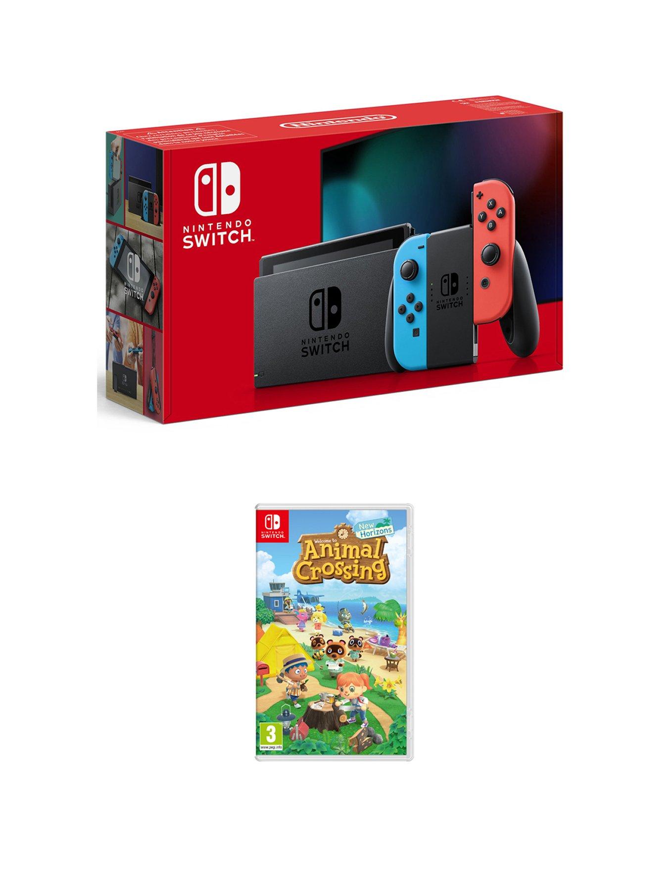 Nintendo Switch Neon Console With Animal Crossing New Horizon