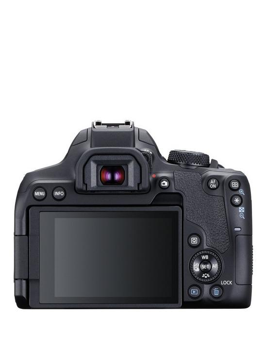 stillFront image of canon-eos-850d-slr-camera-black-with-ef-s-18-135mm-f35-56-is-usm-lens-kit
