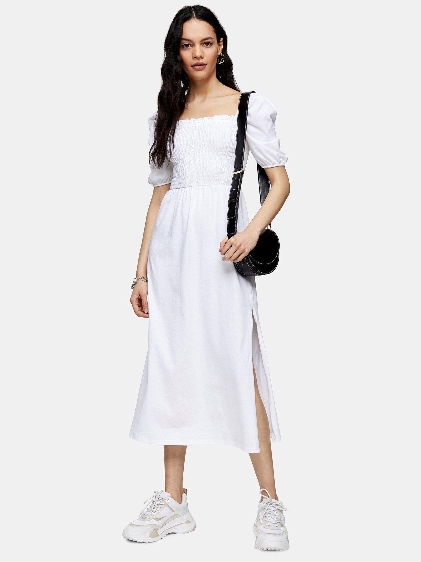 midi white dress uk