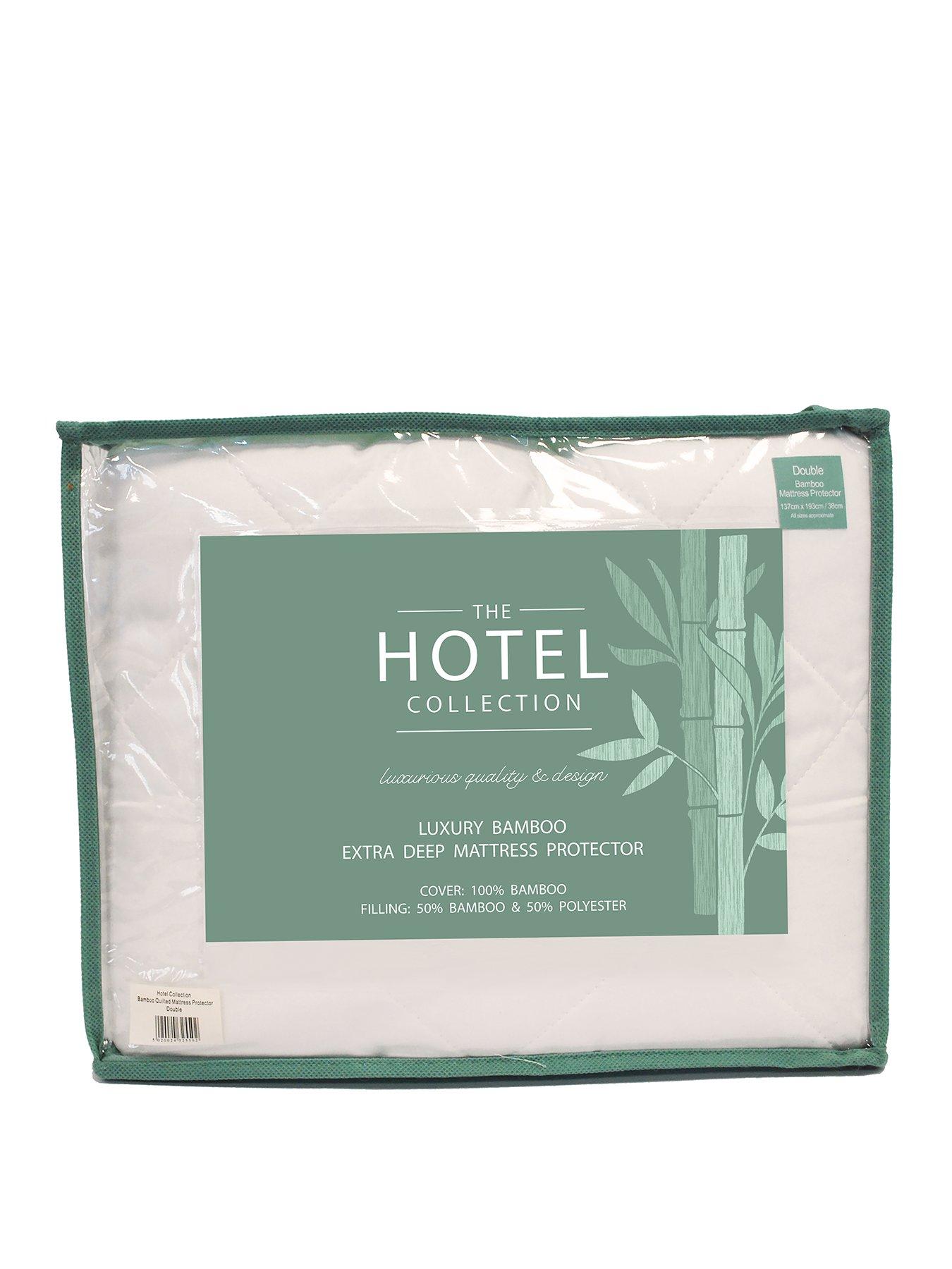 The Very Collection Extra Deep Luxury Bamboo Mattress Protector  Double - White