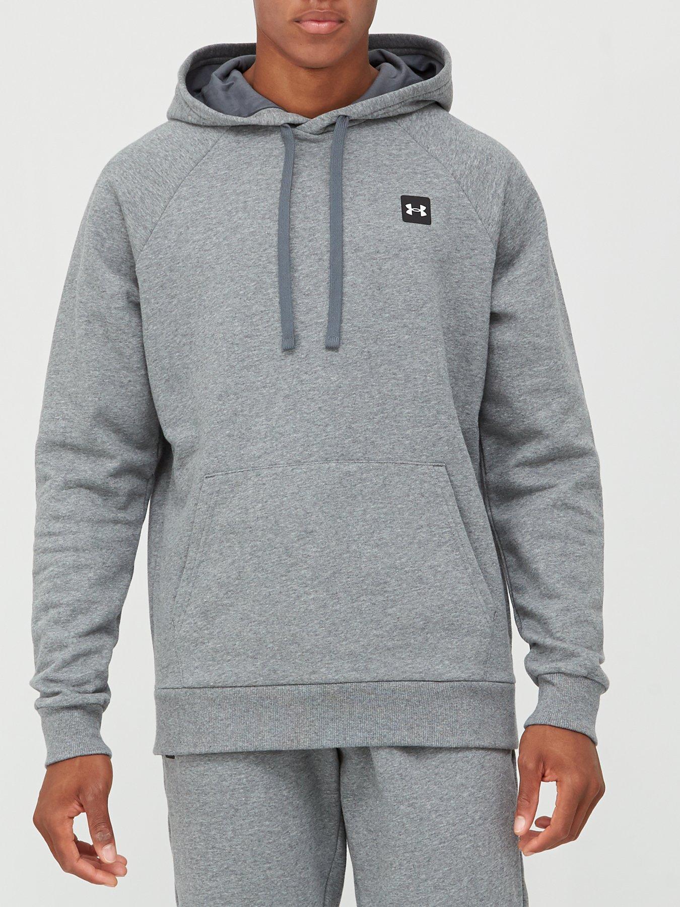 UNDER ARMOUR Men's Training Rival Fleece Hoodie - GREY/WHITE | very.co.uk