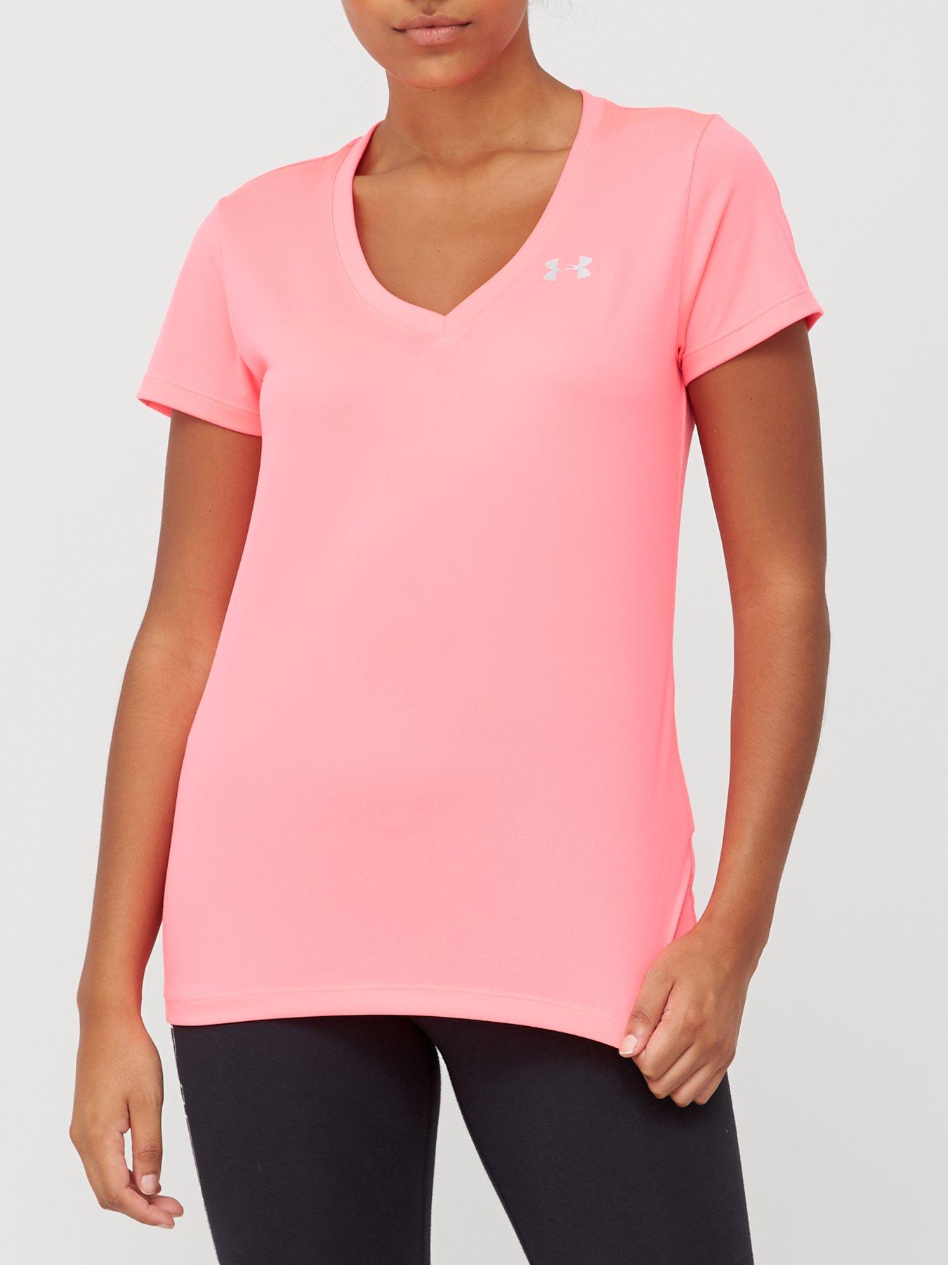 Under armour t on sale shirts women pink