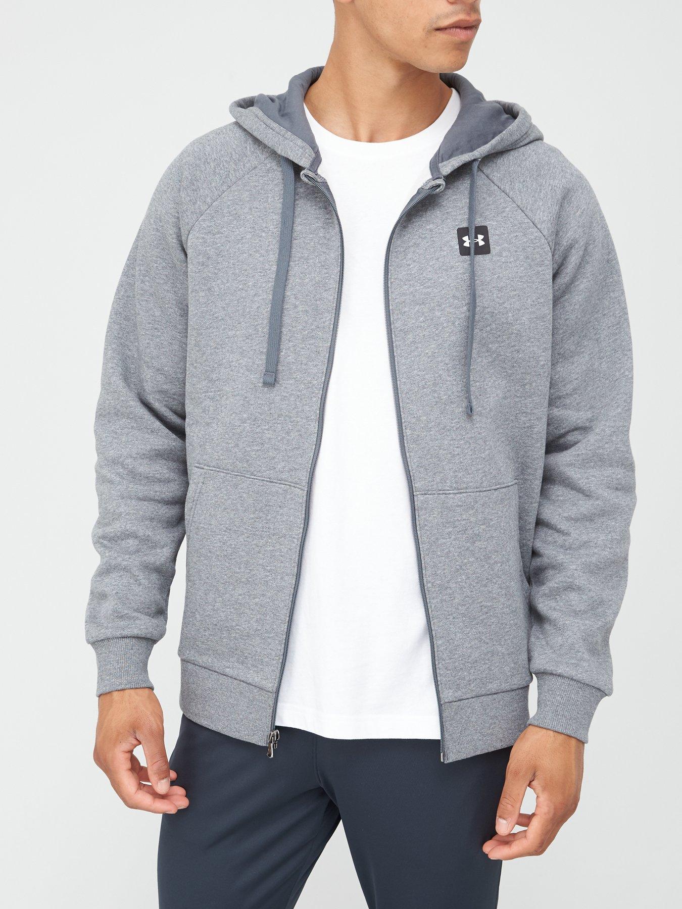 UNDER ARMOUR Training Rival Fleece Full Zip Hoodie - Grey/White