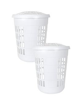 Product photograph of Wham Deluxe Round Laundry Hampers - Set Of 2 from very.co.uk
