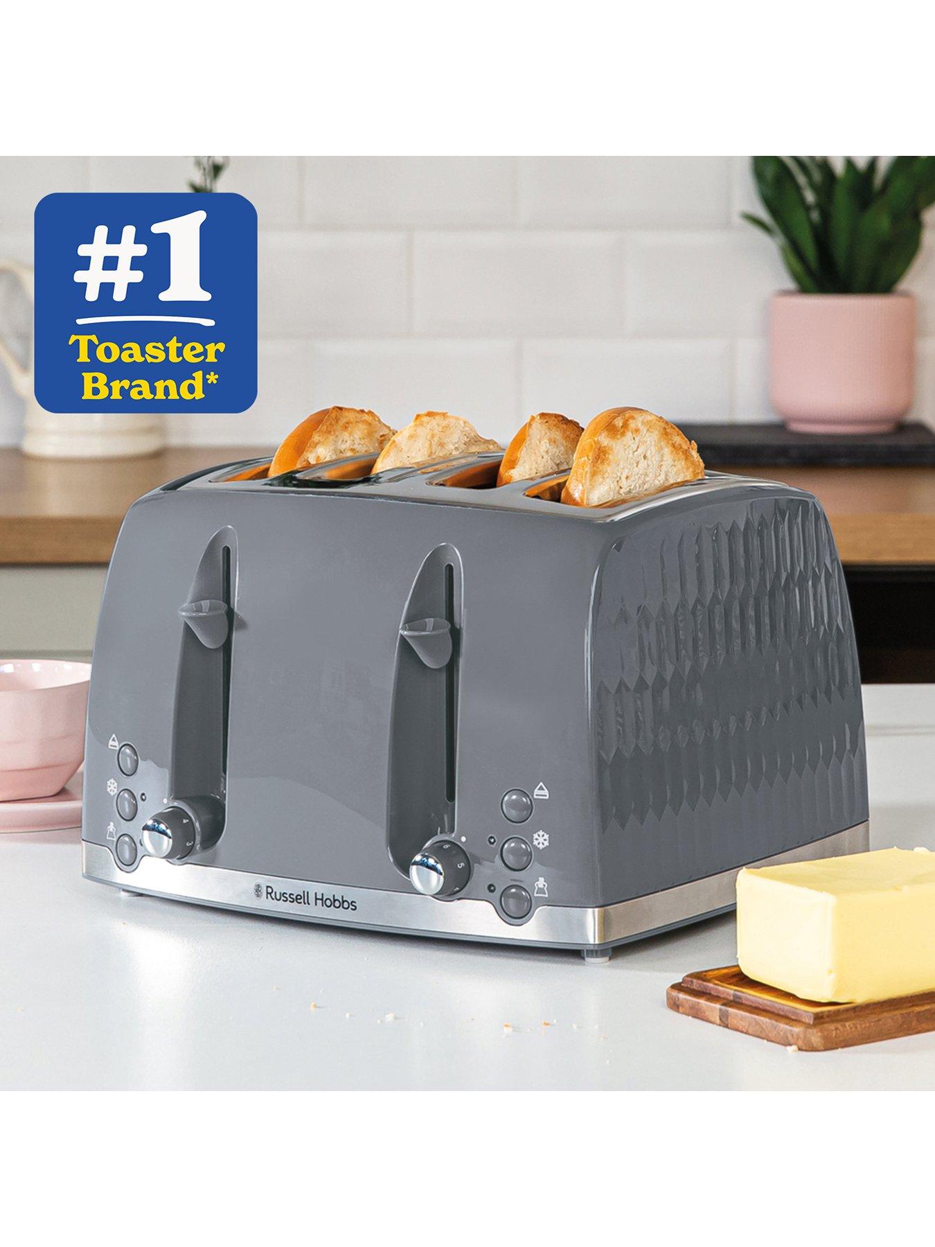 Russell Hobbs 4 Slice Grey Plastic Toaster 26073 very.co.uk