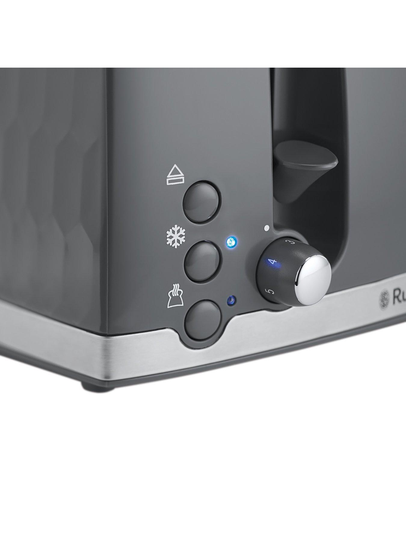 Russell Hobbs Honeycomb 4 Slice Grey Plastic Toaster 26073 Very