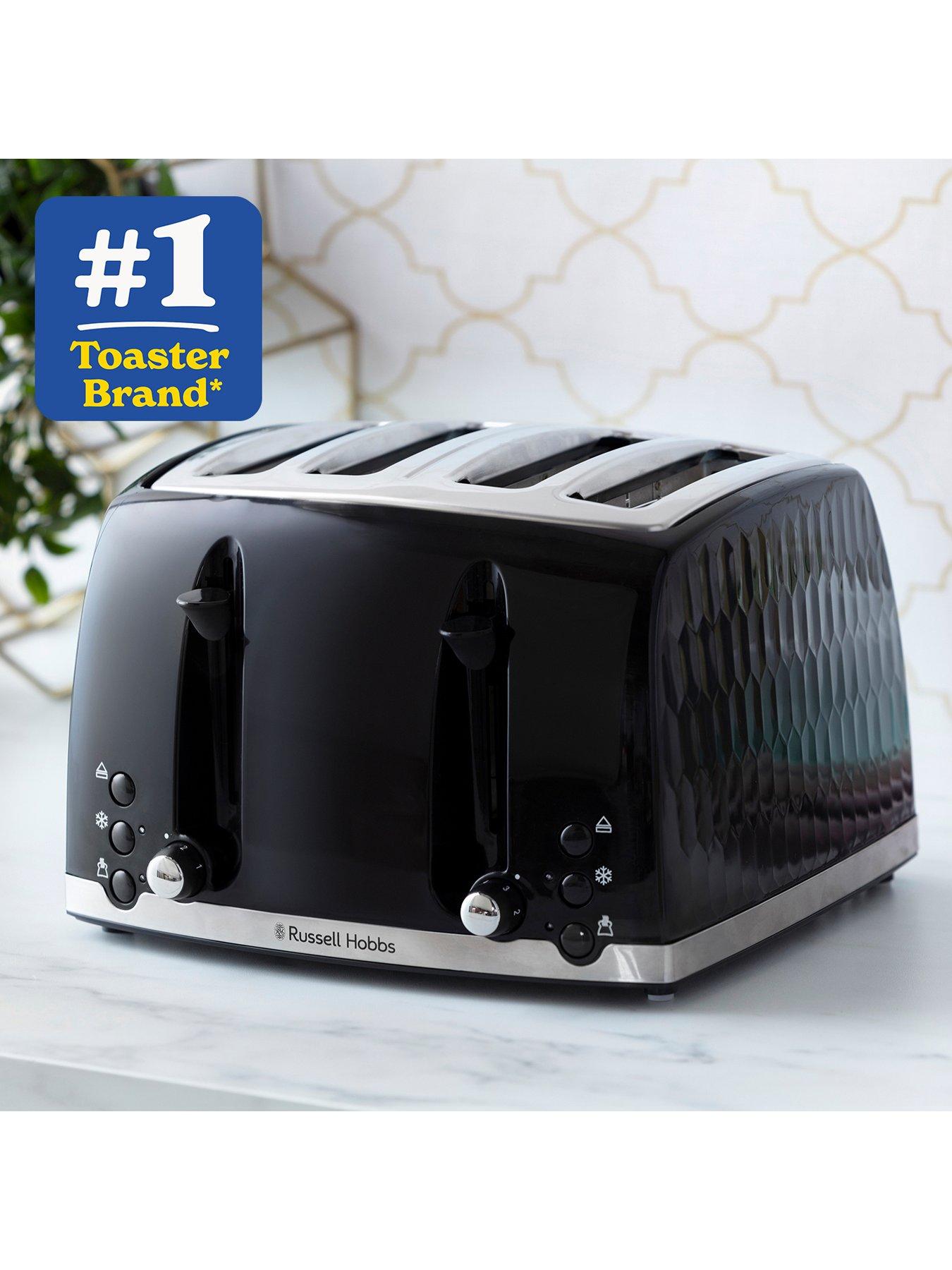 Image 2 of 6 of Russell Hobbs Honeycomb 4 Slice Black Plastic Toaster - 26071