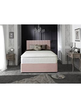 Product photograph of Shire Beds Liberty Velvet Divan Padded Headboard - Blush from very.co.uk