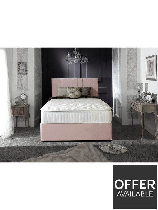 front image of shire-beds-liberty-velvet-divan-paddednbspheadboard-blush
