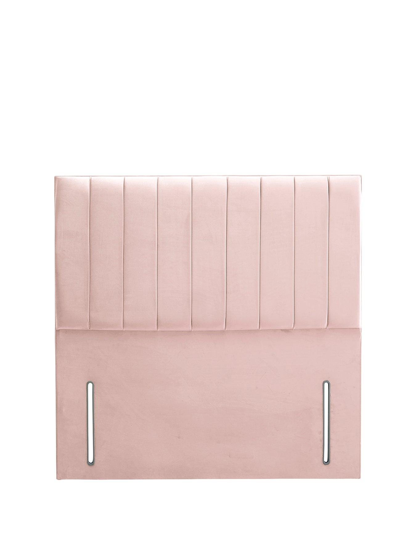 Product photograph of Shire Beds Liberty Velvet Divan Padded Headboard - Blush from very.co.uk
