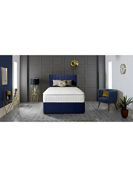 Product photograph of Shire Beds Liberty Velvet Divan Headboard - Navy from very.co.uk