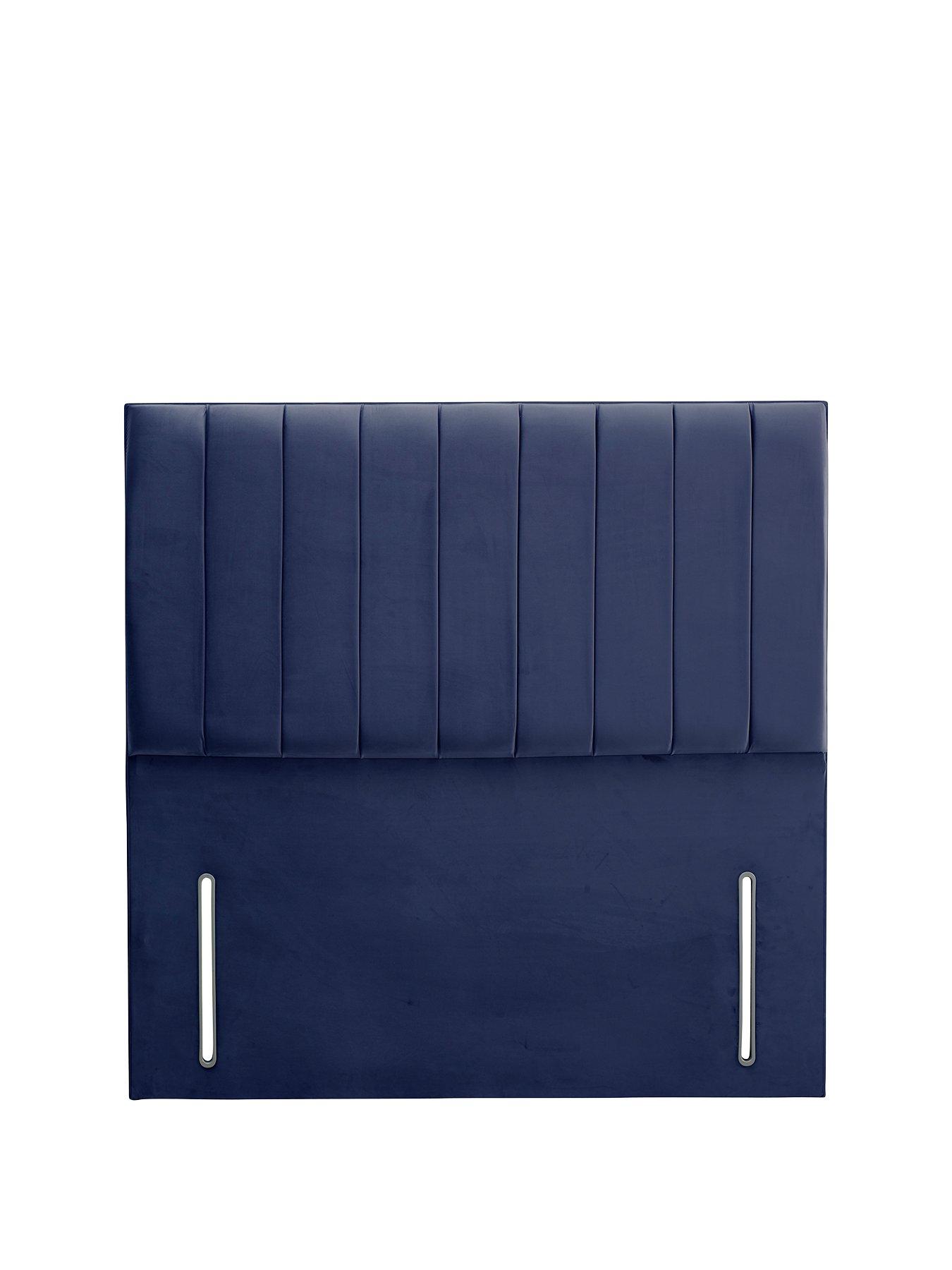 Product photograph of Shire Beds Liberty Velvet Divan Headboard - Navy from very.co.uk