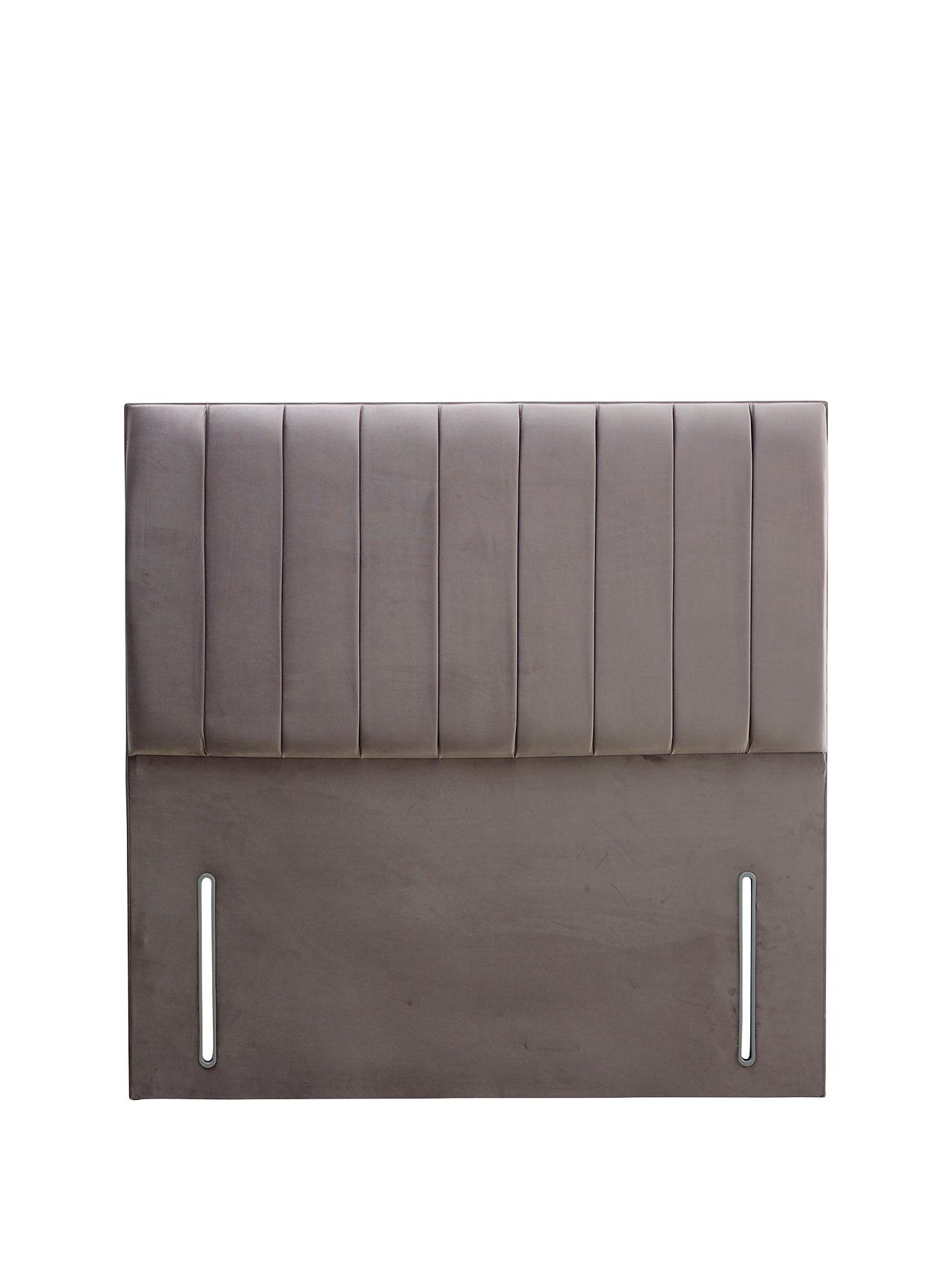 Product photograph of Shire Beds Liberty Velvet Divan Headboard - Grey from very.co.uk