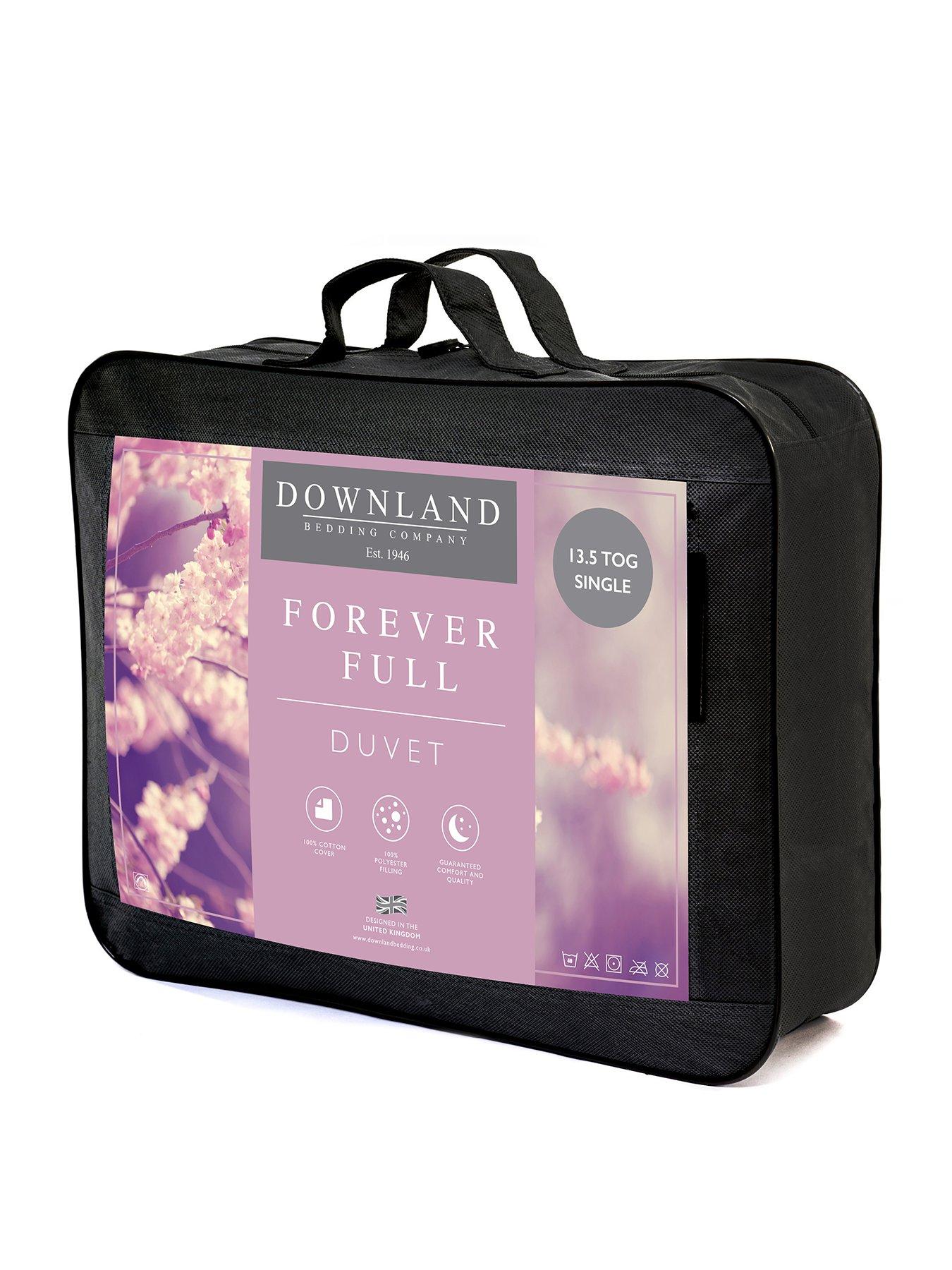 Product photograph of Downland Forever Full 13 5 Tog Single Duvet - White from very.co.uk