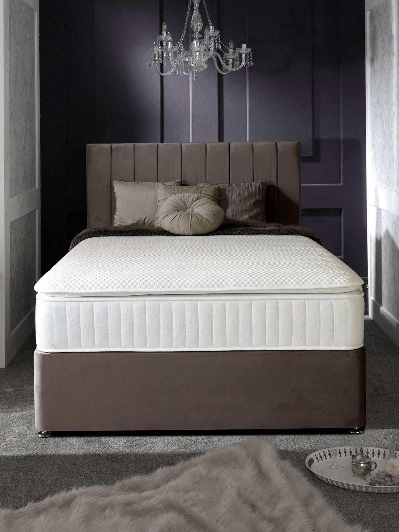 undefined Liberty 1000 Pocket Pillowtop Mattress and Upholstered Divan Base Bed Set (Headboard sold separately) - FSC® Certified