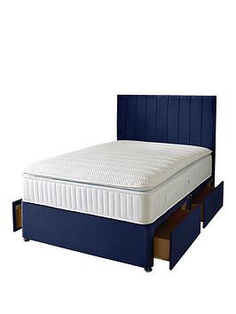 Product photograph of Shire Beds Liberty 1000 Pocket Pillow Top Divan Bed With Storage Options - Excludes Headboard from very.co.uk