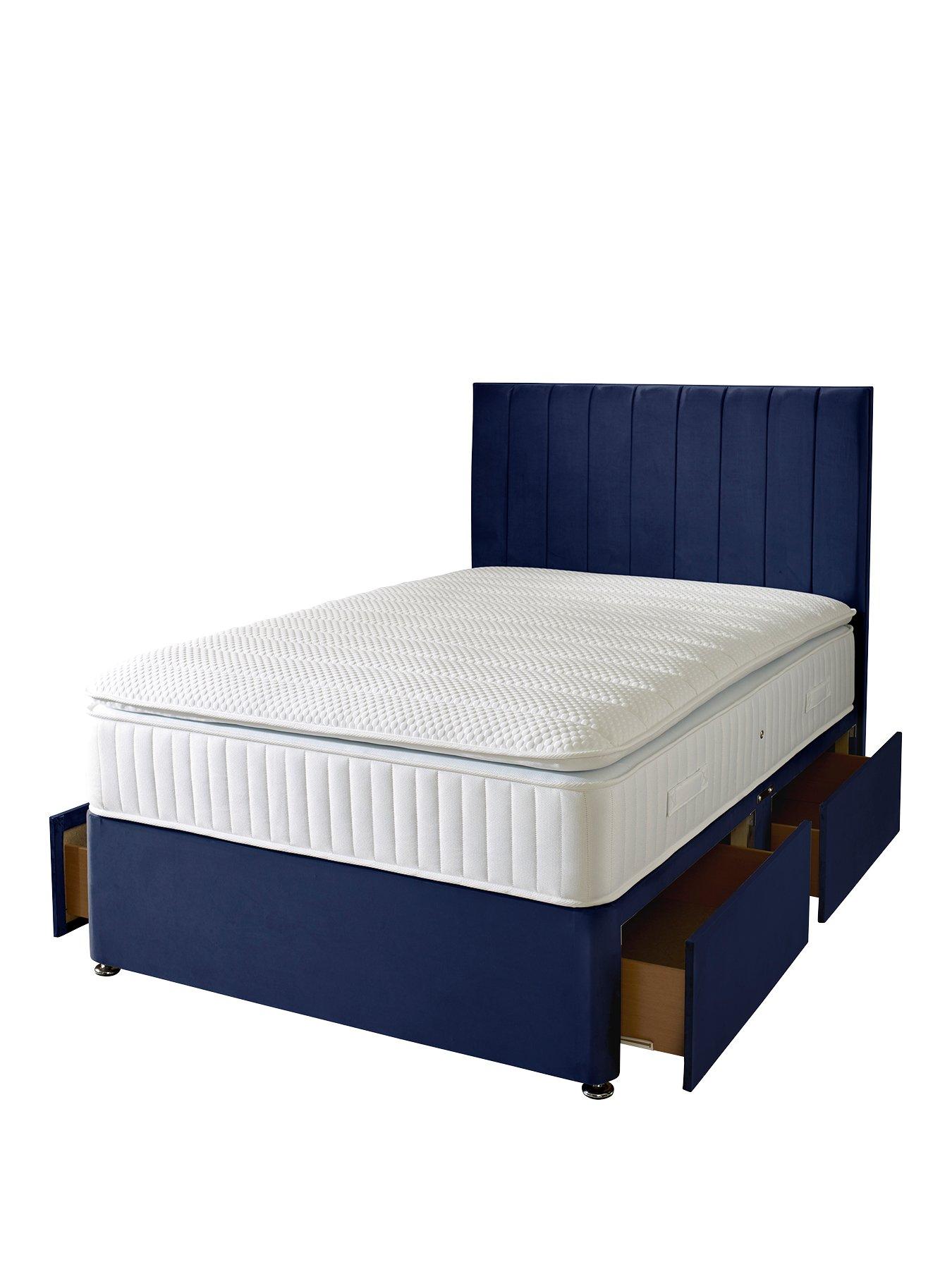 Navy blue divan deals bed