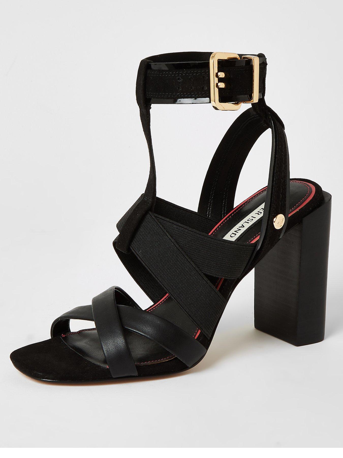 black strappy heels 3.5 inch