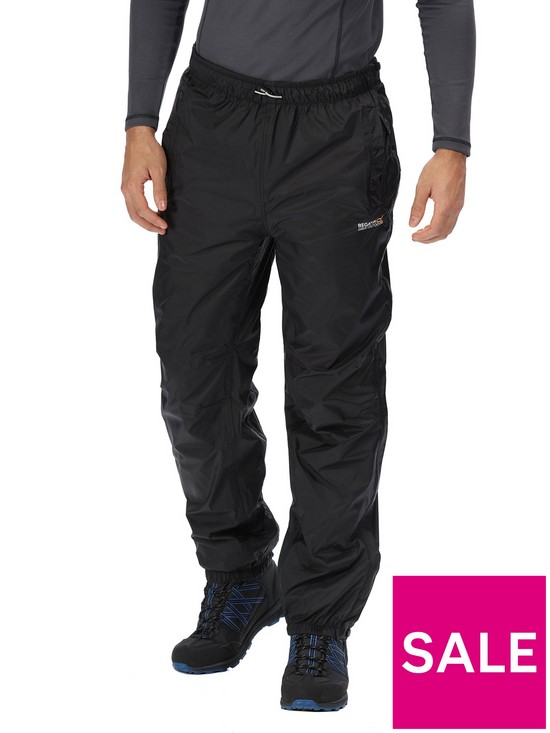 front image of regatta-active-packaway-trousers-black