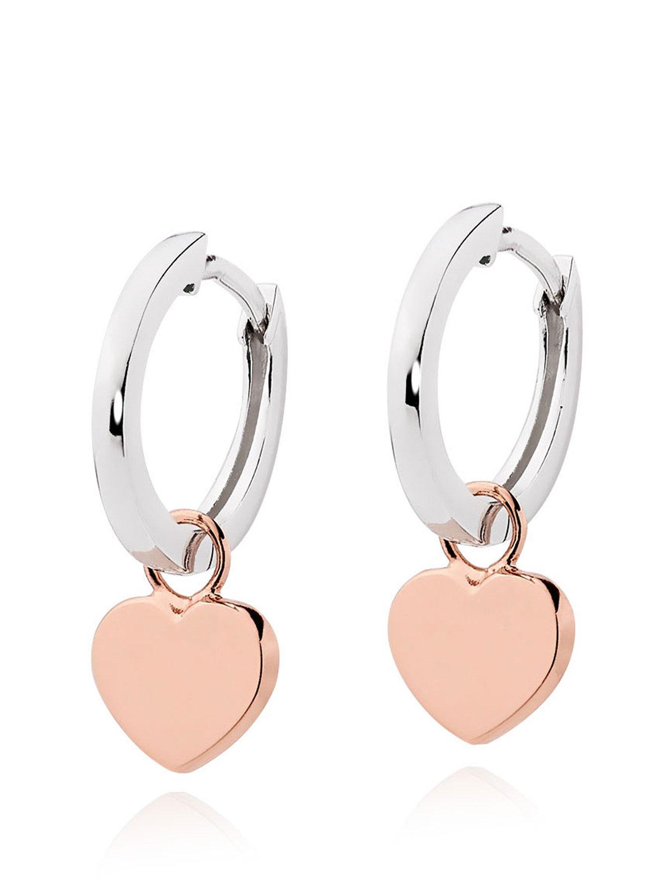 Silver sale heart hoops