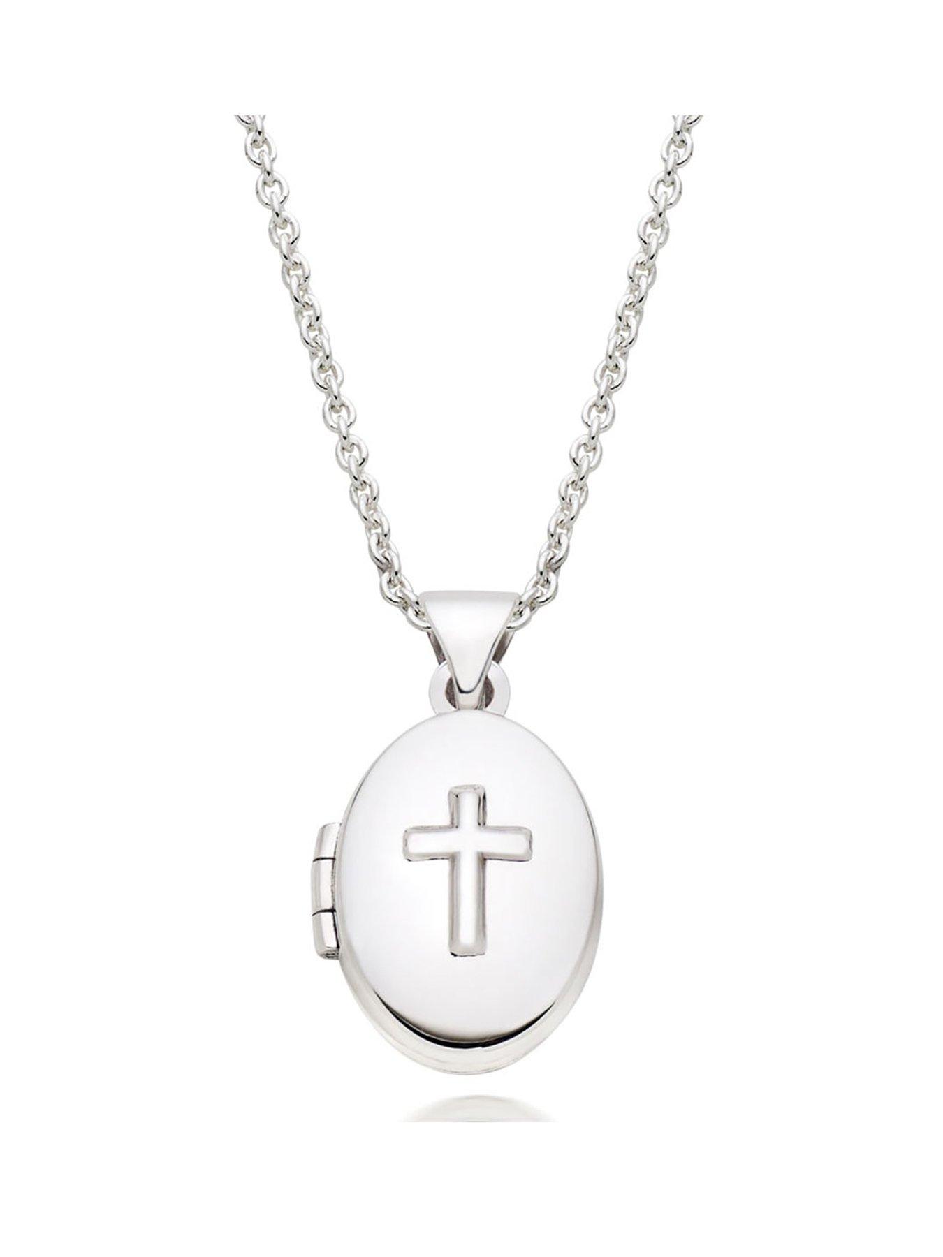 Childrens silver cross on sale necklace