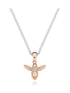 beaverbrooks-mini-b-childrens-silver-and-rose-gold-plated-cubic-zirconia-bee-pendant