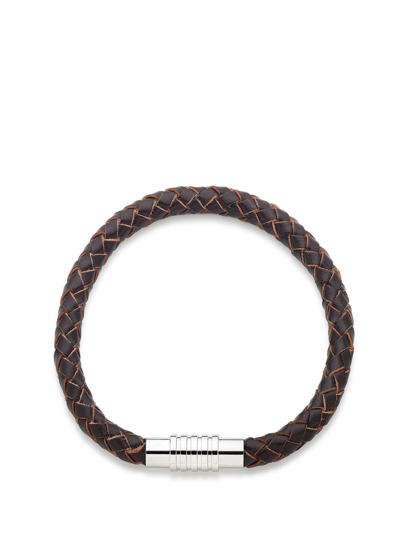 Men Leather Men's Bracelet - Brown