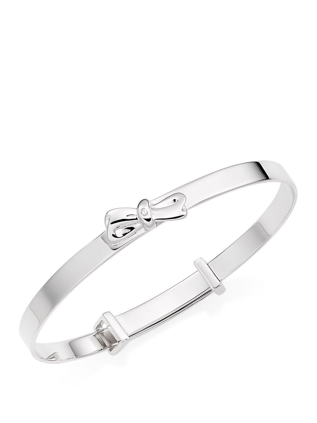 Image 2 of 3 of Beaverbrooks Mini B Childrens Silver Diamond Bow Bangle