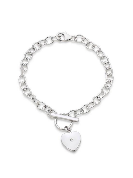 front image of beaverbrooks-mini-b-childrens-silver-diamond-heart-bracelet