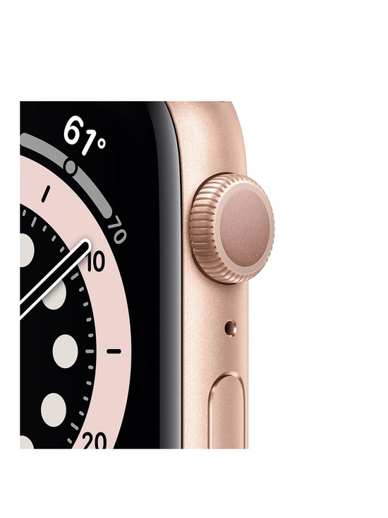 stillFront image of apple-watch-series-6-gps-40mm-gold-aluminium-case-with-pink-sand-sport-band