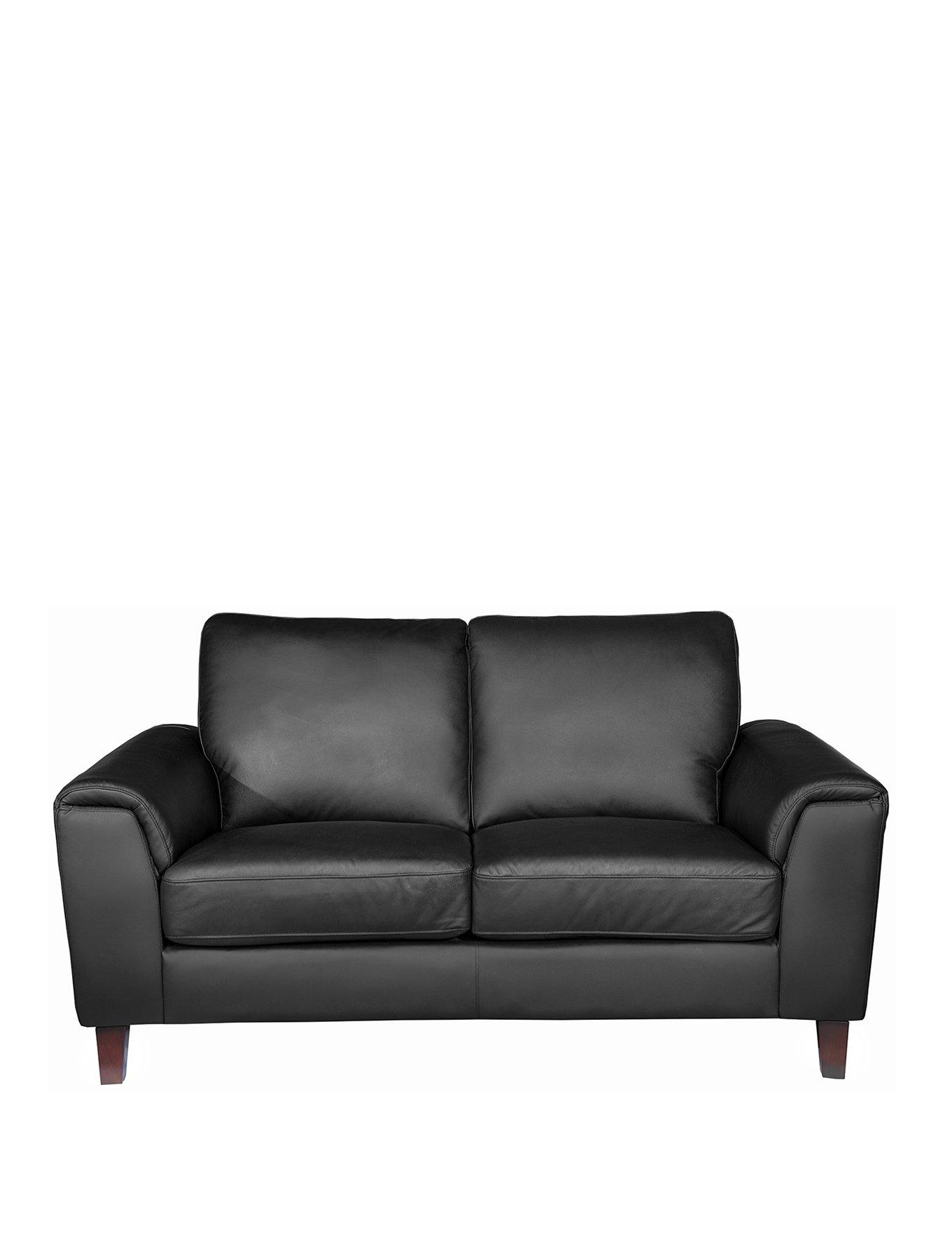 Product photograph of Roma Leather 2 Seater Sofa from very.co.uk