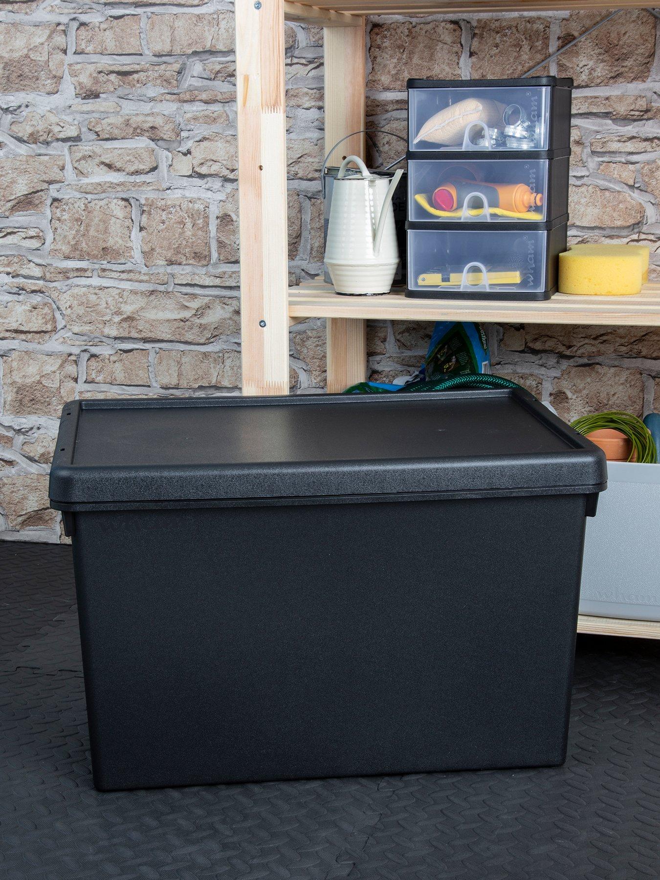 Product photograph of Wham Set Of 2 Heavy Duty Plastic Storage Boxes Ndash 62 Litres Each from very.co.uk