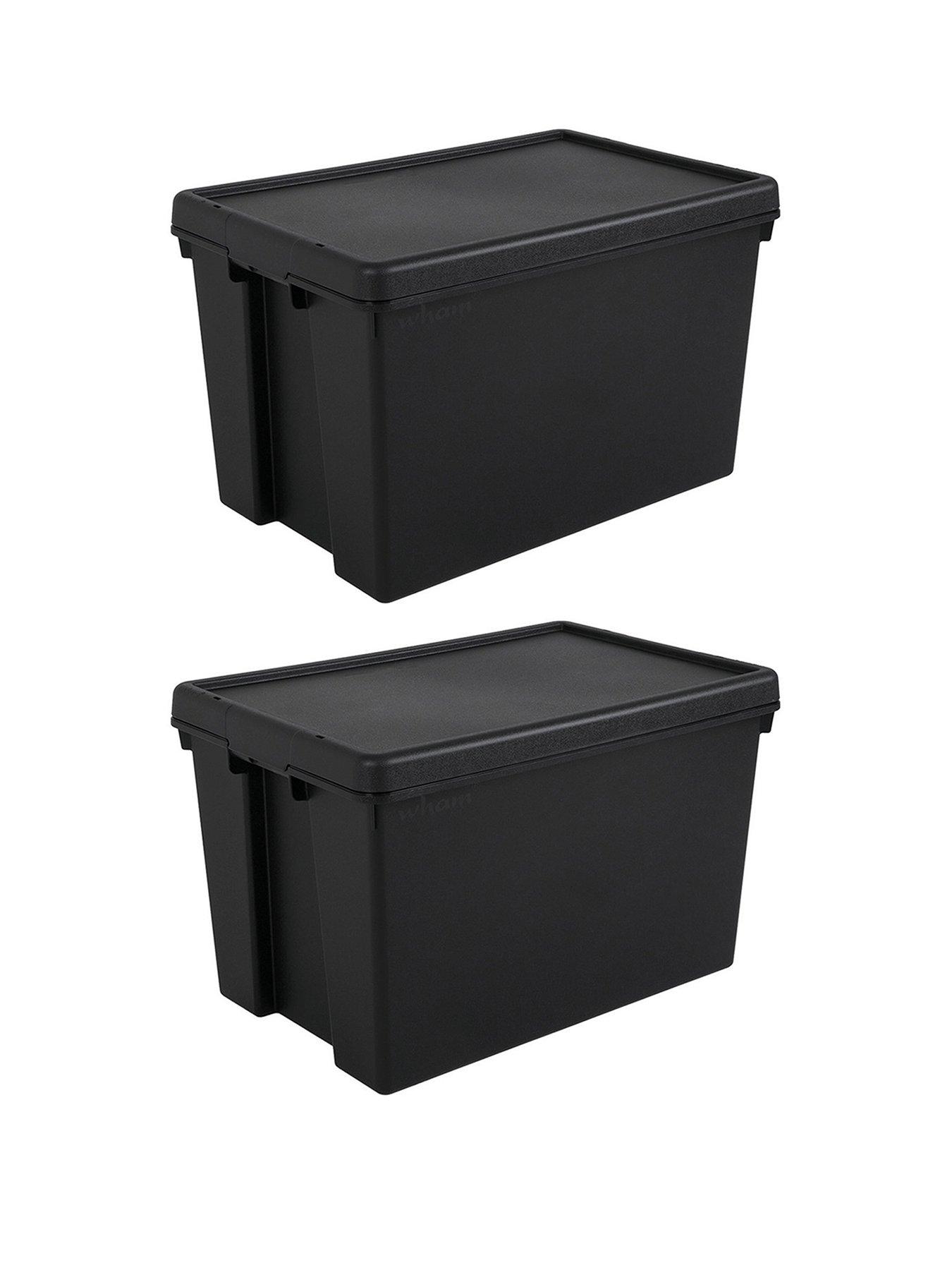 Pack of 2 - 133 Litre Extra Large Long Plastic Storage Boxes with