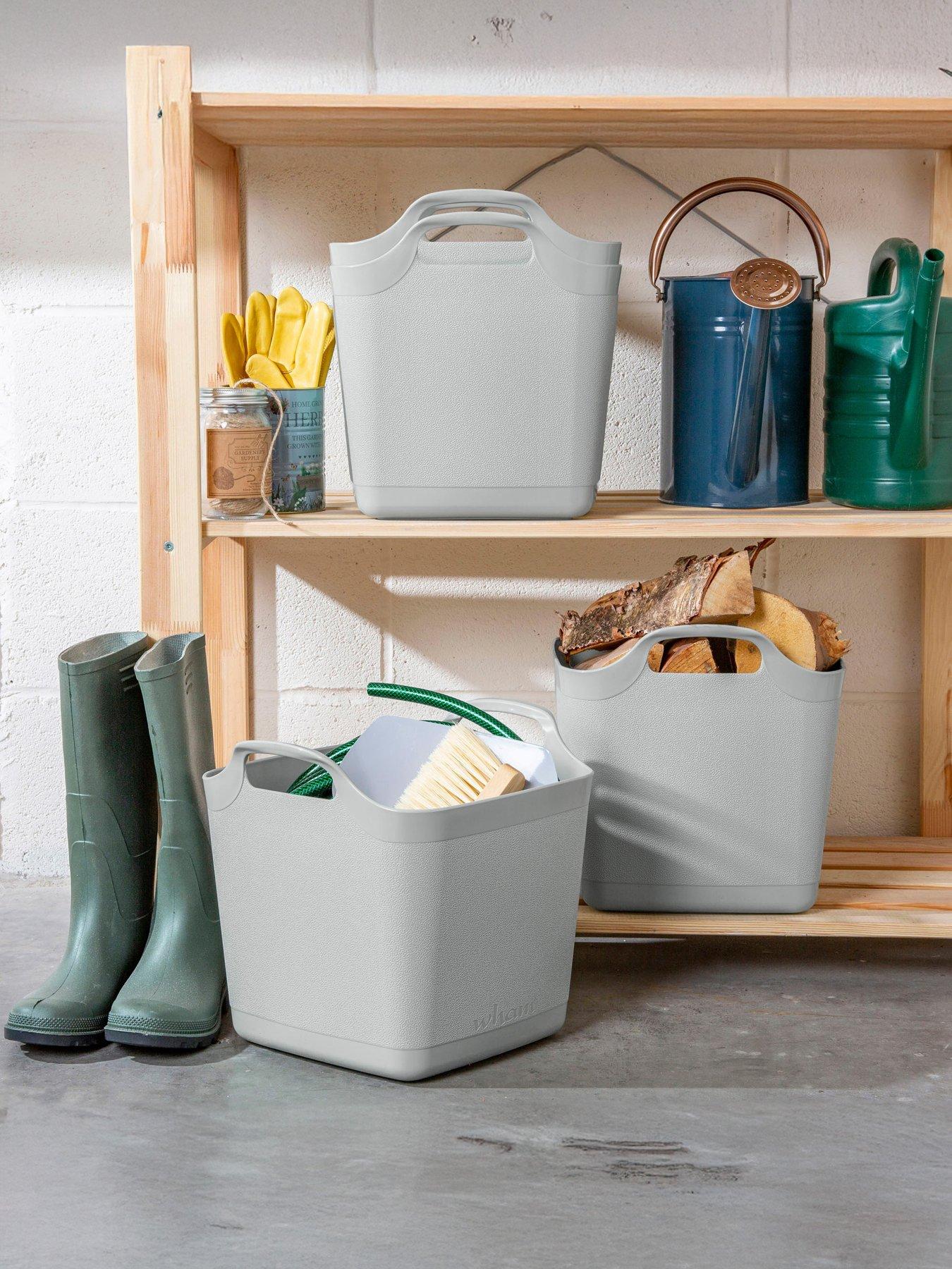 Product photograph of Wham Set Of 4 Flexi Storage Tubs - Grey from very.co.uk