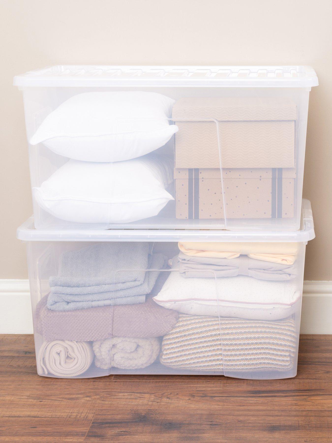 Image 1 of 5 of Wham Set of 2 Clear Crystal Plastic Storage Boxes