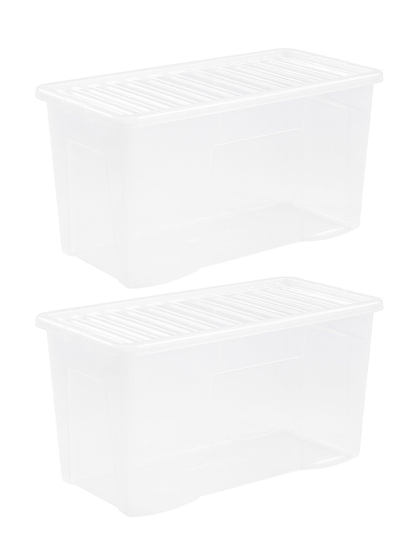 Image 4 of 5 of Wham Set of 2 Clear Crystal Plastic Storage Boxes