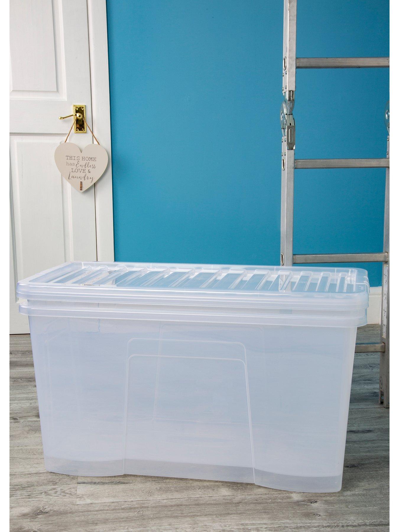 Wham Set of 2 Clear Crystal Plastic Storage Boxes | Very.co.uk