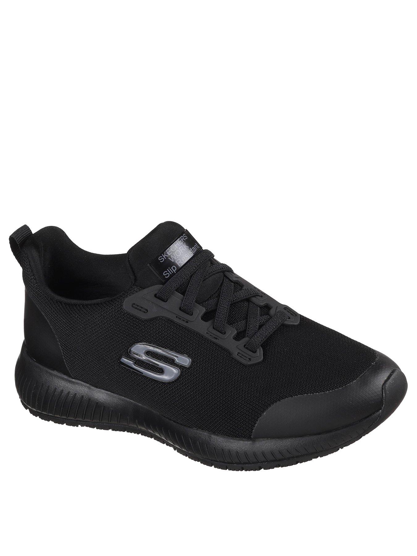 Skechers Workwear Squad Slip Resistant Bungee Lace Slip-on Trainer - Black