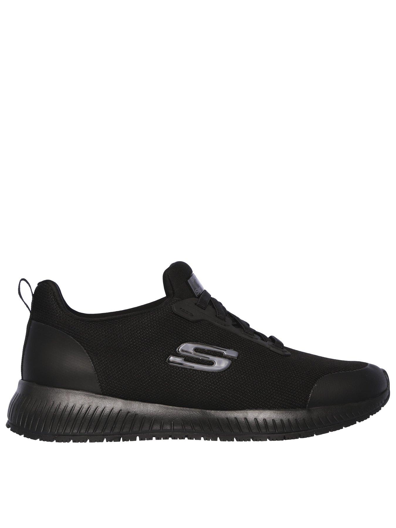 Skechers Workwear Squad Slip Resistant Bungee Lace Slip-on Trainer - Black