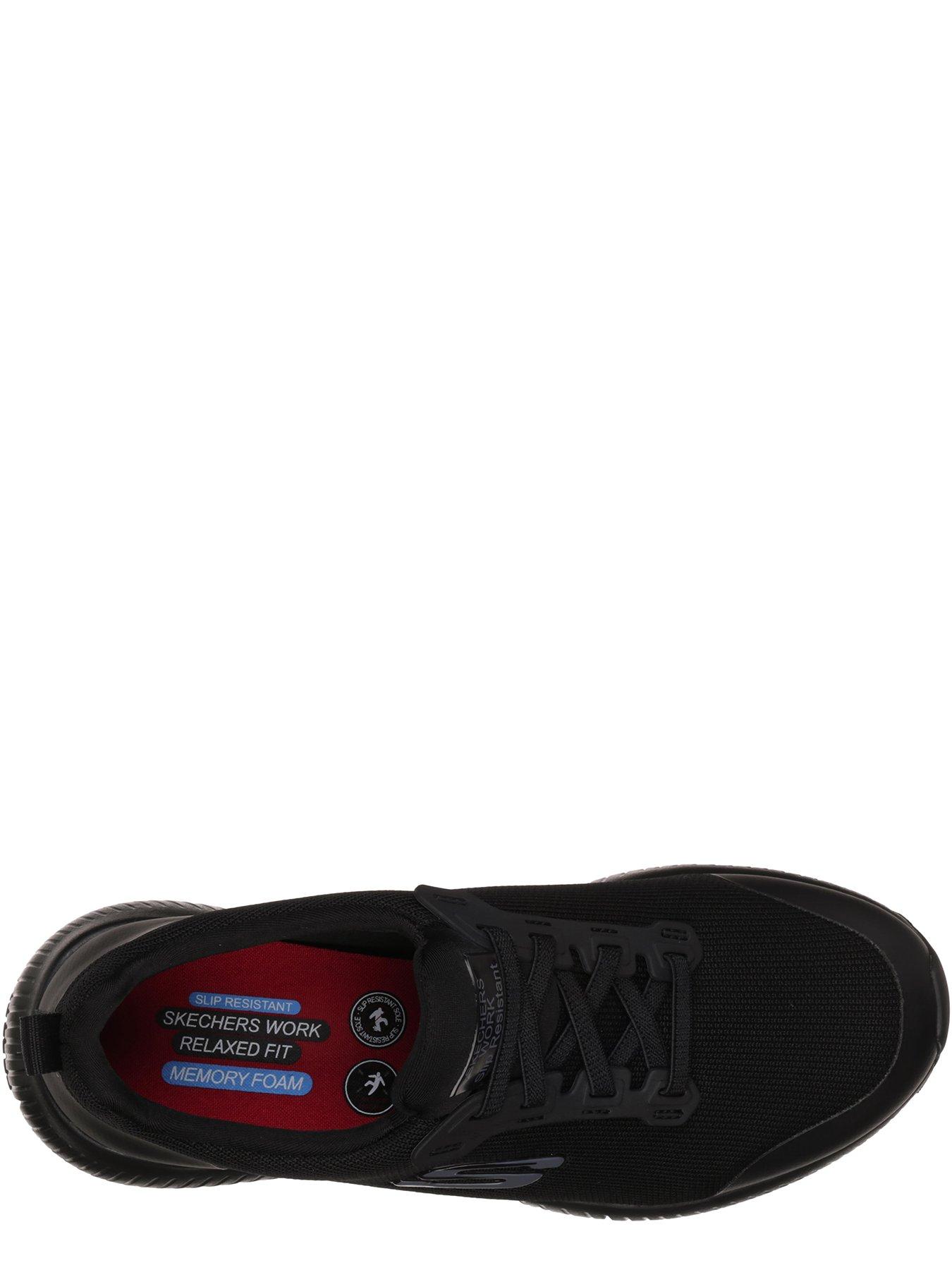 Skechers non slip hot sale black work shoes