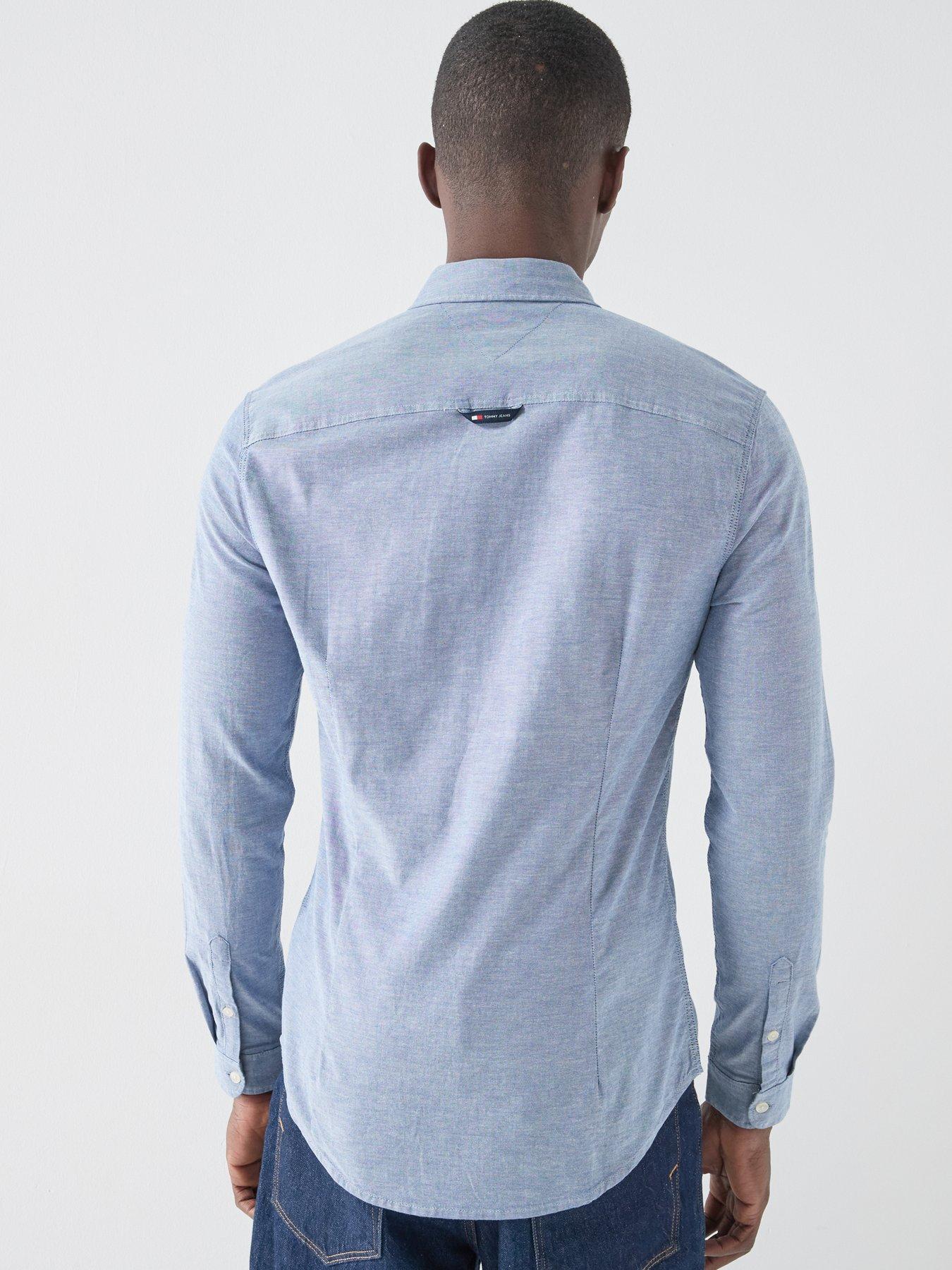 Image 2 of 5 of Tommy Jeans TJM&nbsp;Slim Stretch Fit Oxford Shirt - Twilight Navy