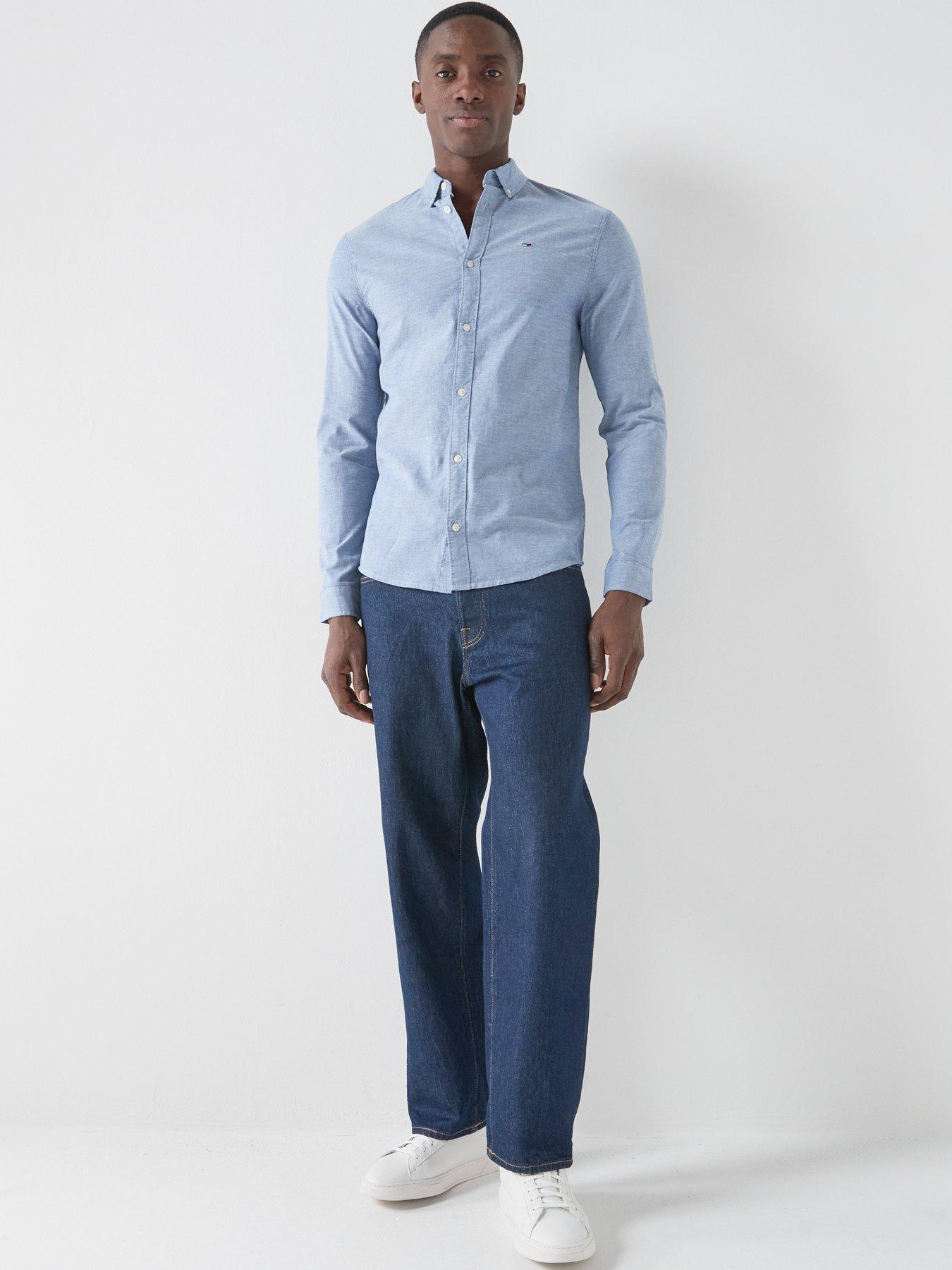 Image 3 of 5 of Tommy Jeans TJM&nbsp;Slim Stretch Fit Oxford Shirt - Twilight Navy
